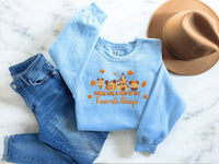 Thumbnail for Crewneck Light Blue Embroidered Fall Favorite Things  (Pre-Order)