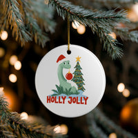 Thumbnail for Holly Jolly Dino Ceramic Ornament, Holiday Decorations, Unique Keepsake