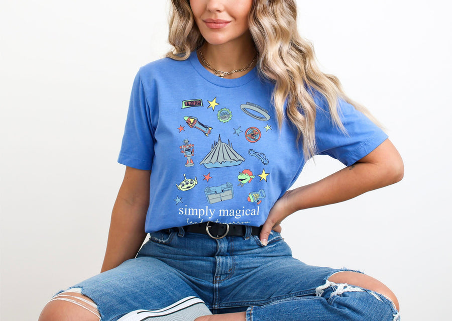 FRONT ONLY Heather Columbia Blue Land of Tomorrow Tee