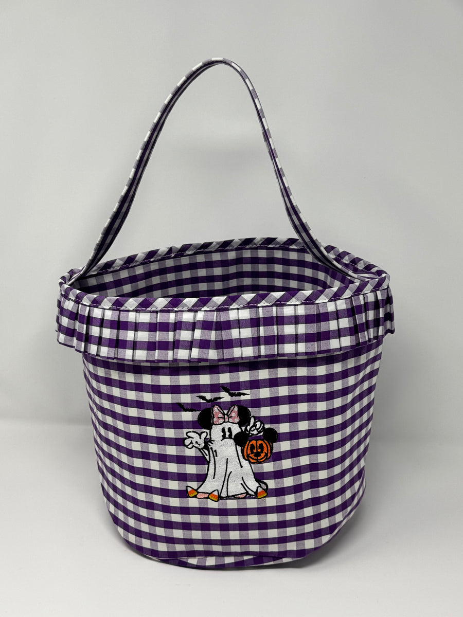 Ghostly Gingham Candy Basket 9.1 x 9.4 inches (Pre-Order)
