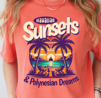 Thumbnail for FRONT Only Bright Salmon Hawaiian Sunset Tee