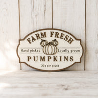 Thumbnail for Farm Fresh Pumpkins Wooden Sign (Pre-Order)