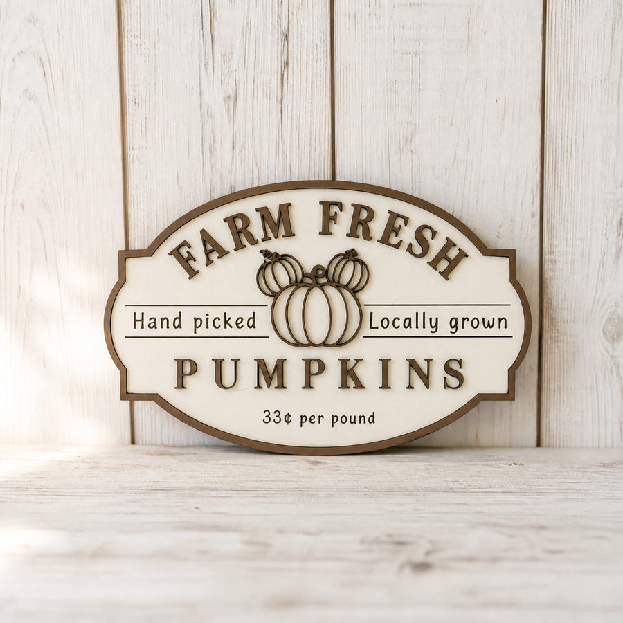 Farm Fresh Pumpkins Wooden Sign (Pre-Order)