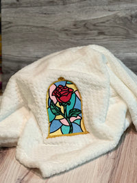 Thumbnail for White Embroidered Enchanted Rose Blanket (Pre-Order)