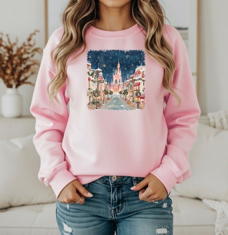Crewneck Light Pink Main Street Christmas (Pre-Order)
