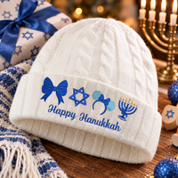 Thumbnail for Happy Hanukkah Embroidered Beanie  (Pre-Order)