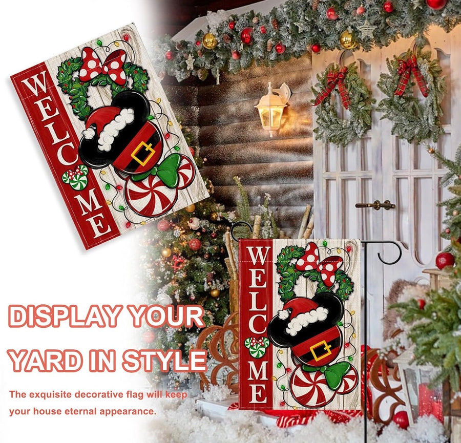 Garden Banner- Festive Christmas Mouse Head  (Pre-Order)