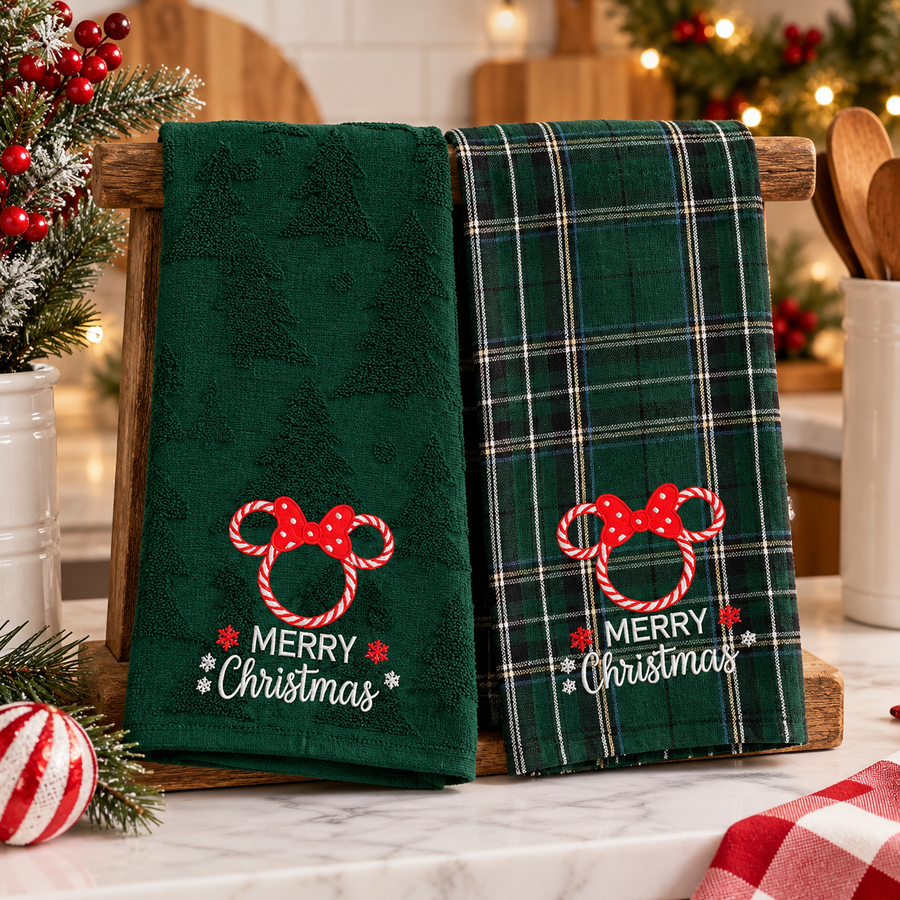 Embroidered Merry Christmas Kitchen Towel (Pre-Order)