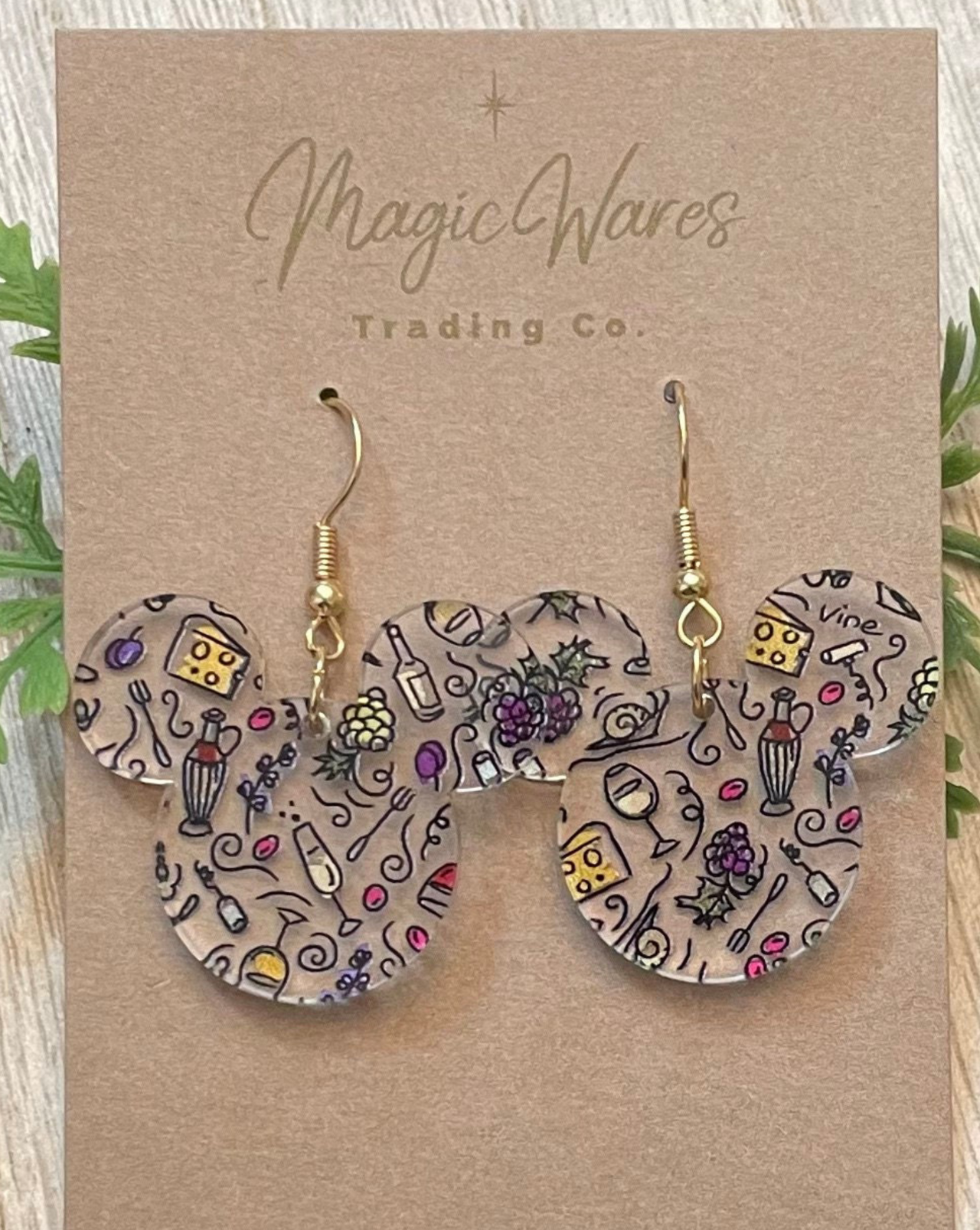 Dangle Food and Wine Earrings (Pre-Order)