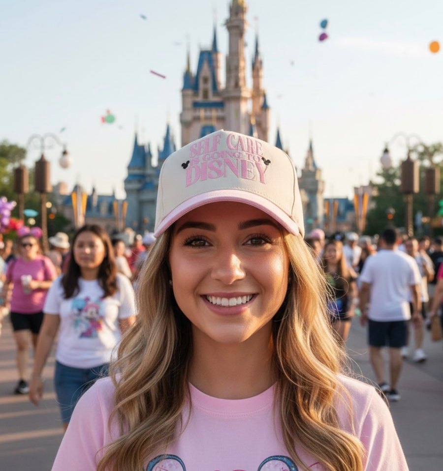 Pink Self Care Is Going To Disney Embroidered Hat (Pre-Order)
