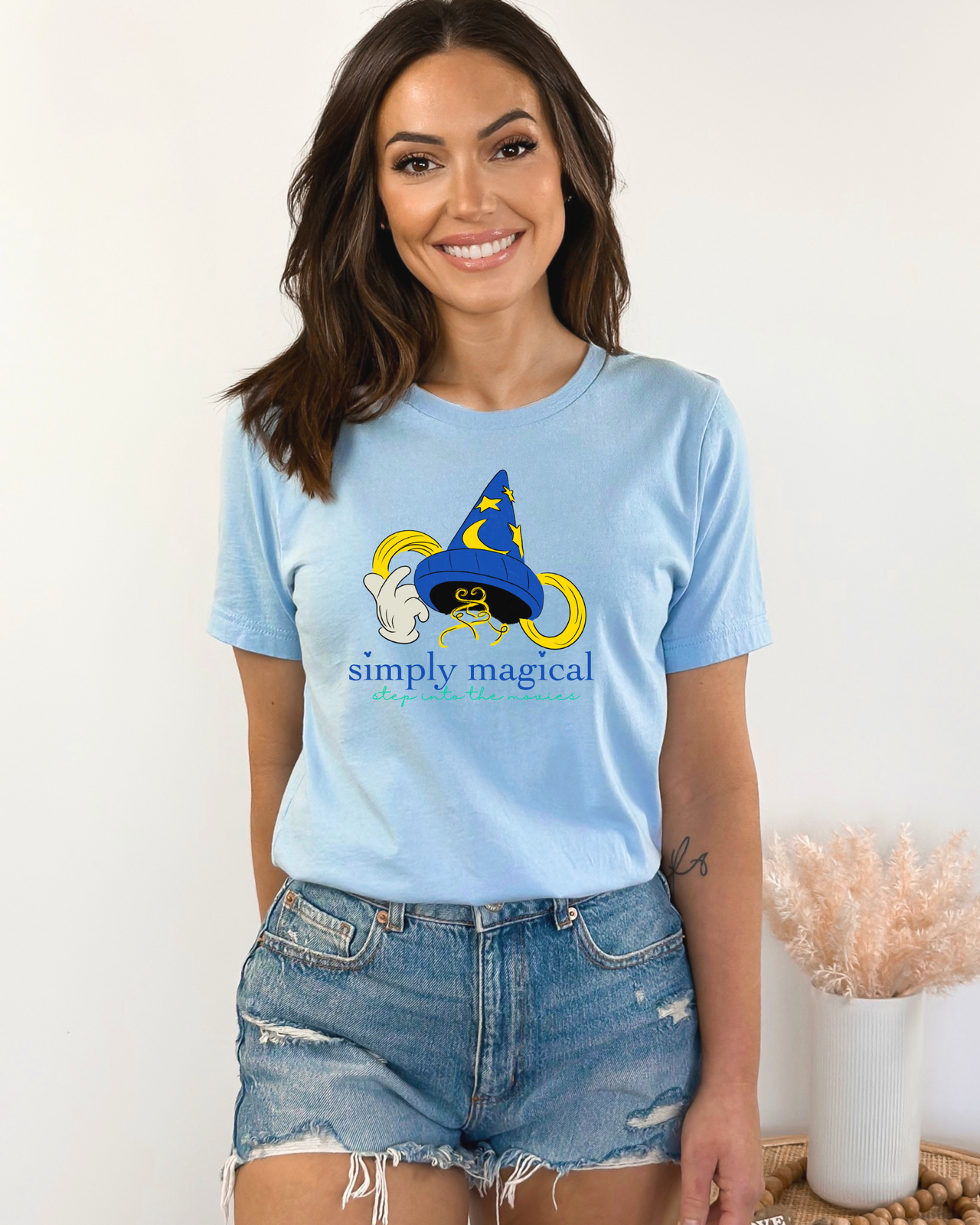 Light Blue Step Into The Movies Tee