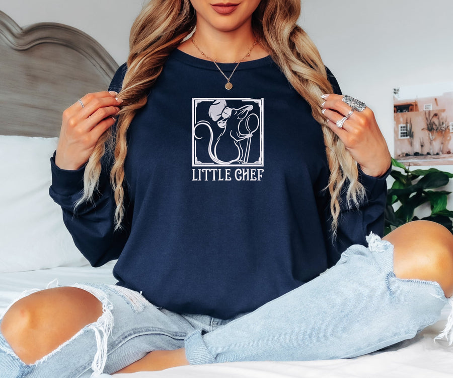 Long Sleeves Navy Embroidered Little Chef (Pre-Order)