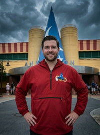 Thumbnail for Quarter Zip Red Sorcerer Hat Embroidered Rain Jacket (Pre-Order)
