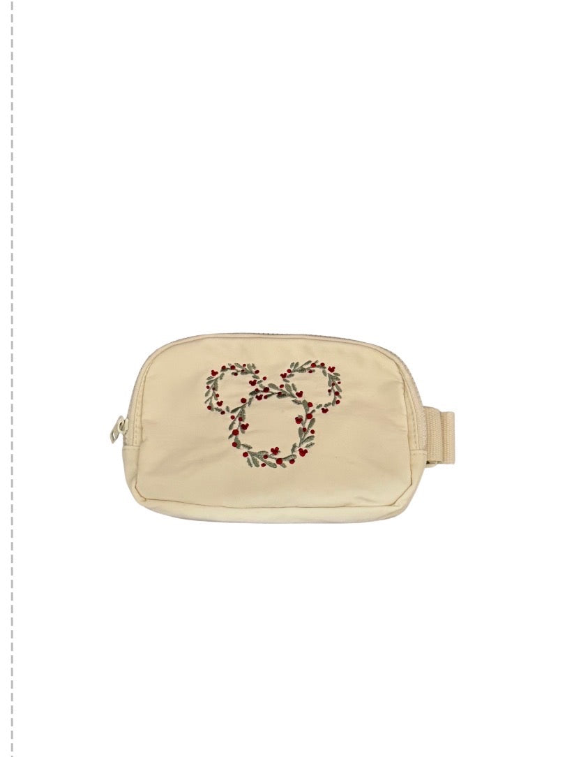 Wreath Embroidered Cream Sling Bag (Pre-Order)