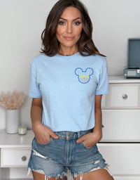 Thumbnail for Embroidered Light Blue Hanukkah Tee (Pre-Order)