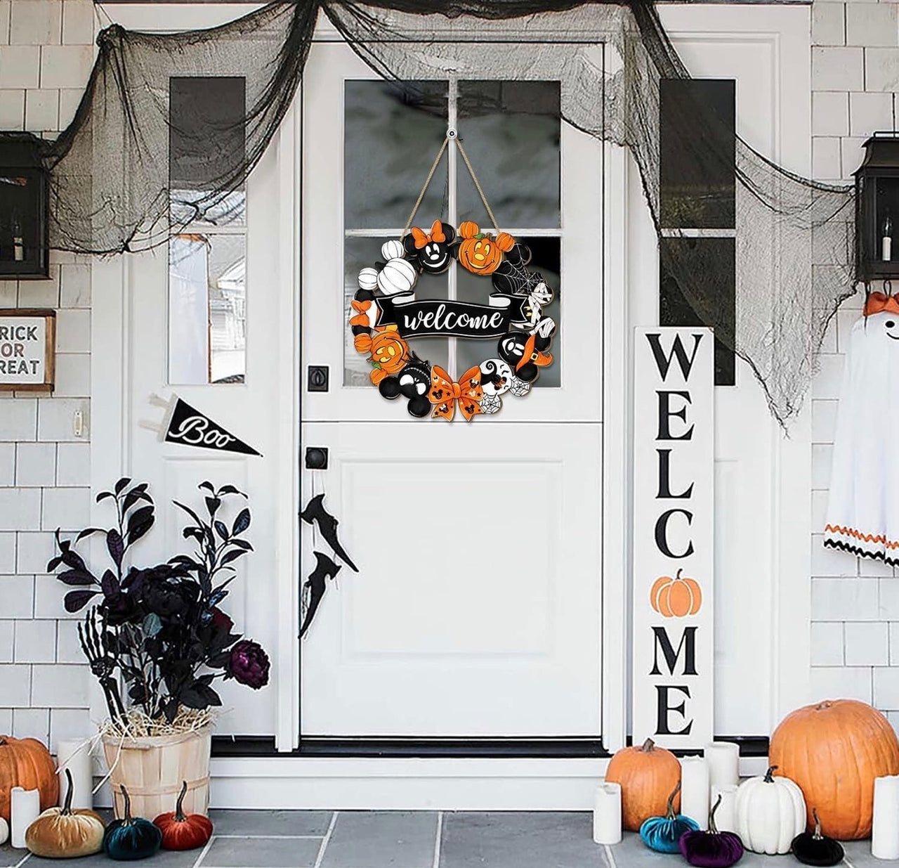 Welcome Halloween Door Wreath (Pre-Order)