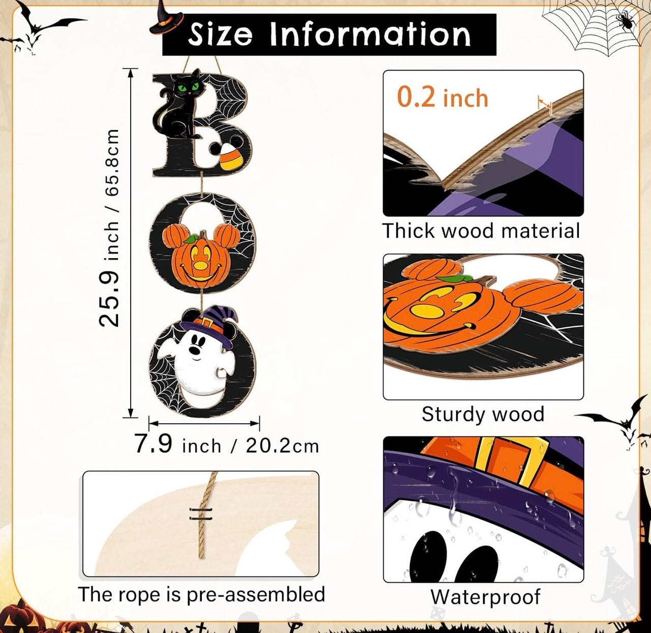 Hanging Boo Wall Sign (Pre-Order)