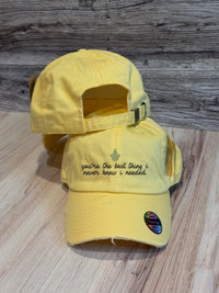 Thumbnail for Yellow Embroidered You're The Best Thing Regular Hat (Pre-Order)