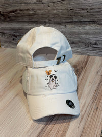 Thumbnail for White Embroidered Happy Ghost Hat (Pre-Order)