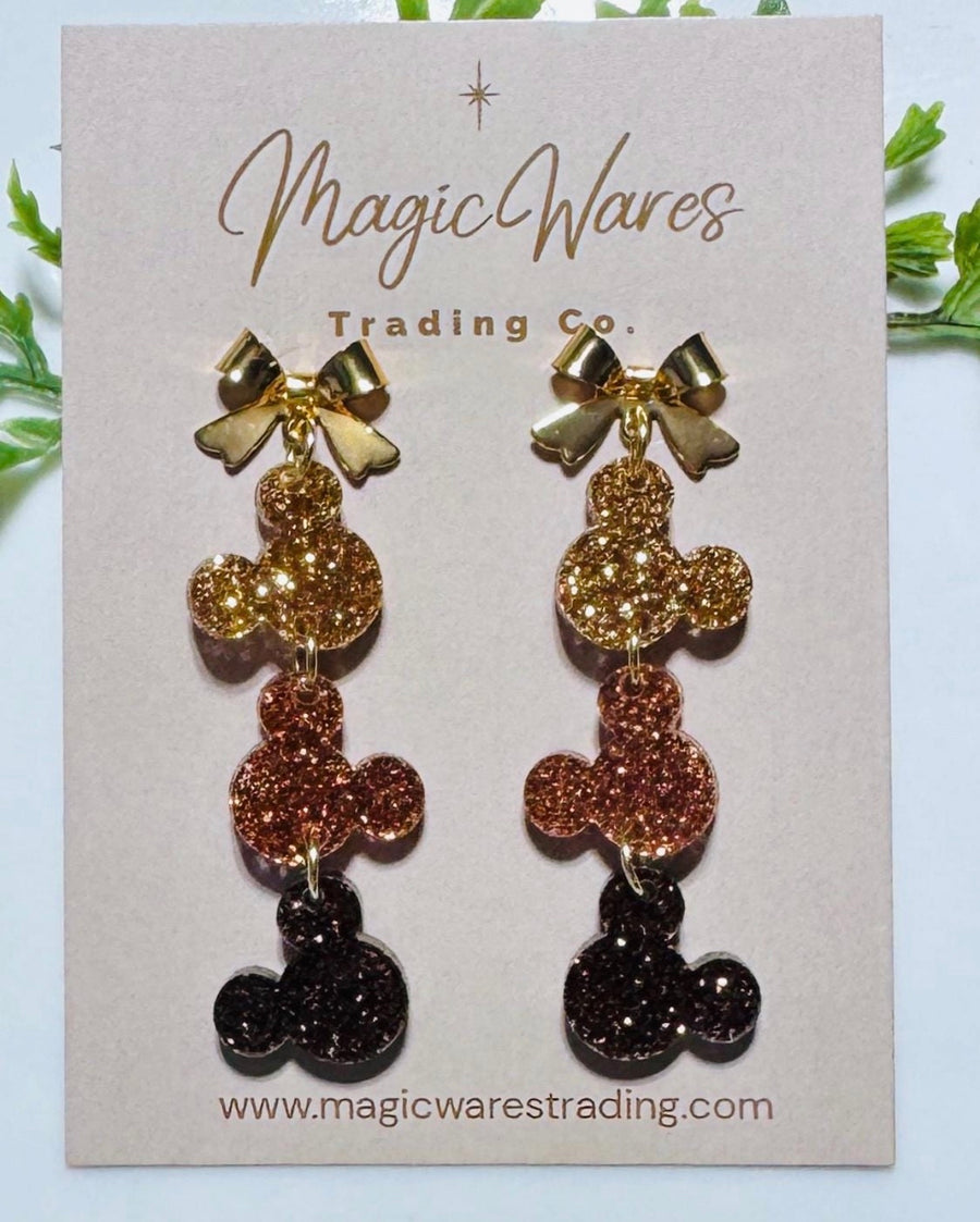 Dangle Glitter Mouse Fall with Bow Posts (Pre-Order )