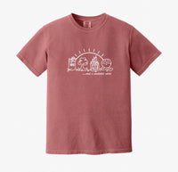 Thumbnail for Crimson Embroidered What A Wonderful World Tee  (pre-order)