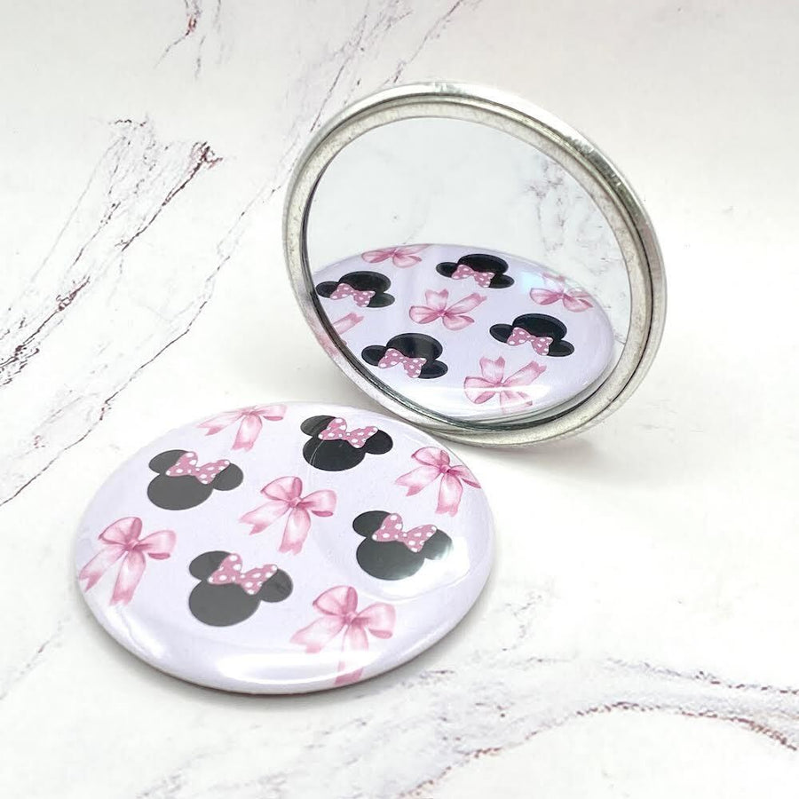 Compact Mirror- Pink Bows (Pre-Order)