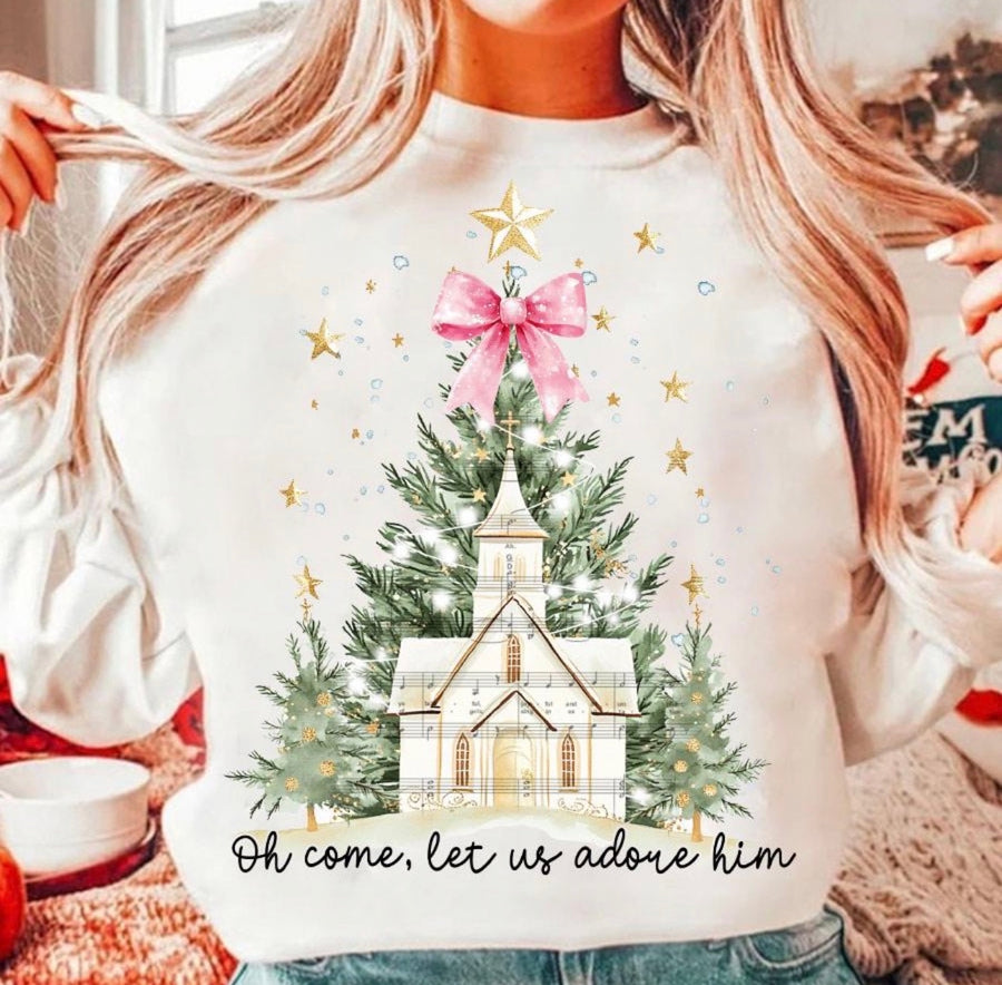 Long Sleeves Oh Come, Let Us Adore Him  (Pre-Order)