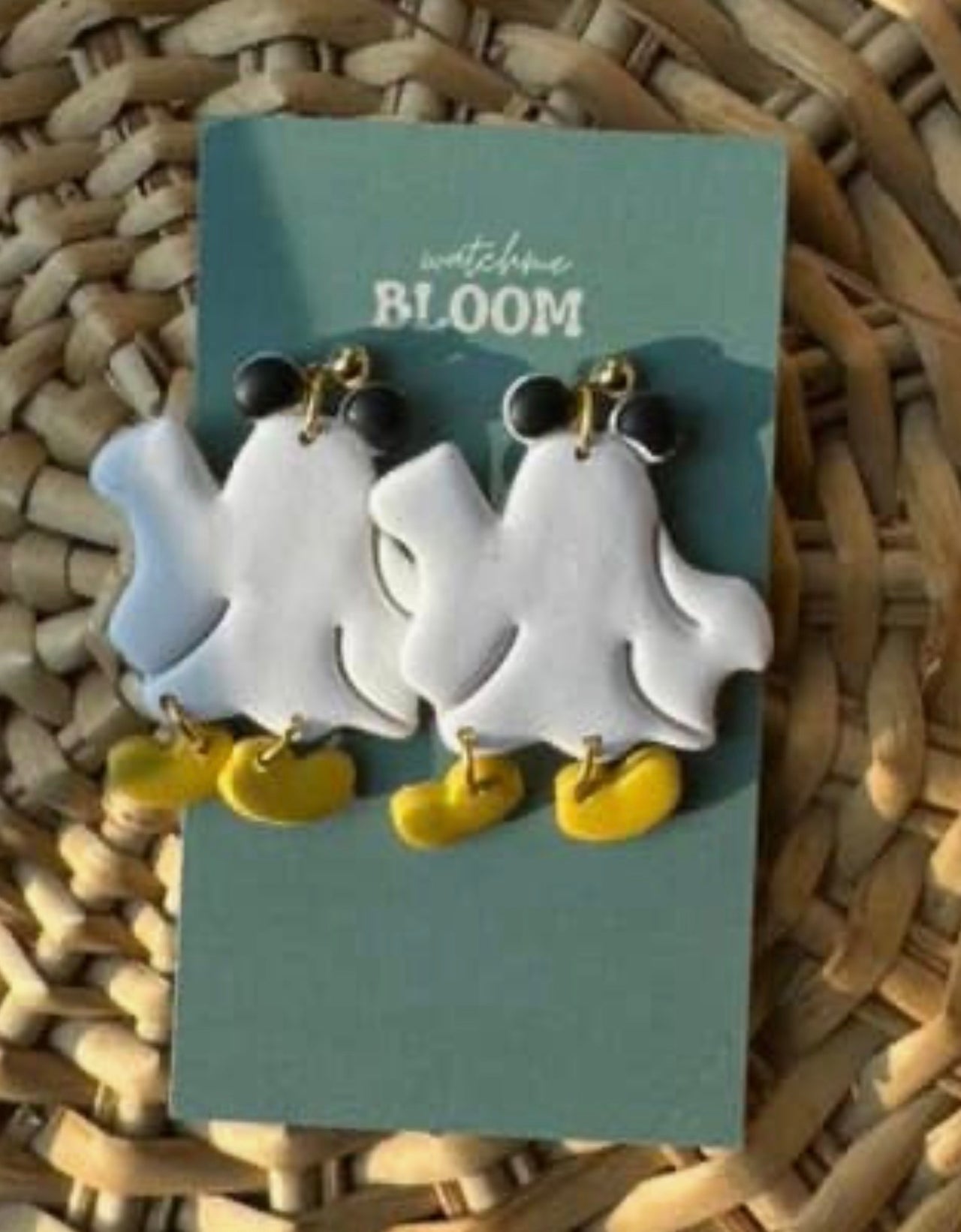 Mouse Ghostie Clay Dangle Earrings (Pre-Order)