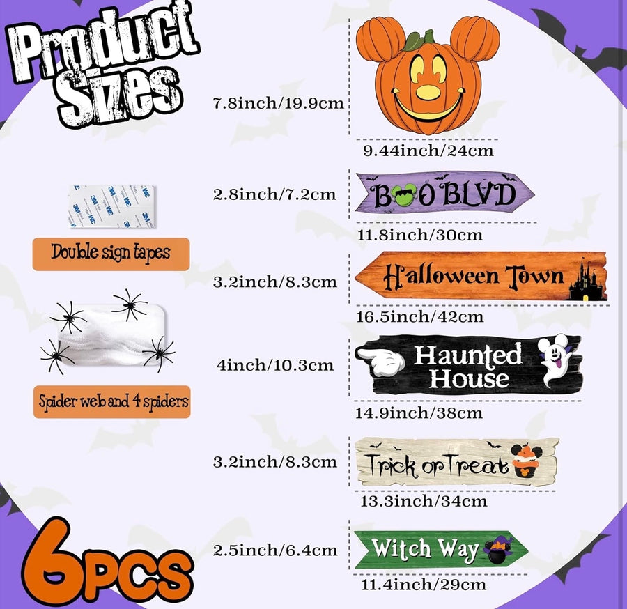 6 Piece Halloween Individual Yard Signs (Pre-Order)