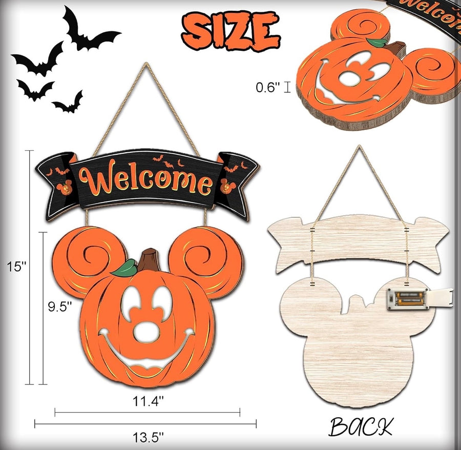 Hanging Light Up Welcome Pumpkin Sign (Pre-Order)