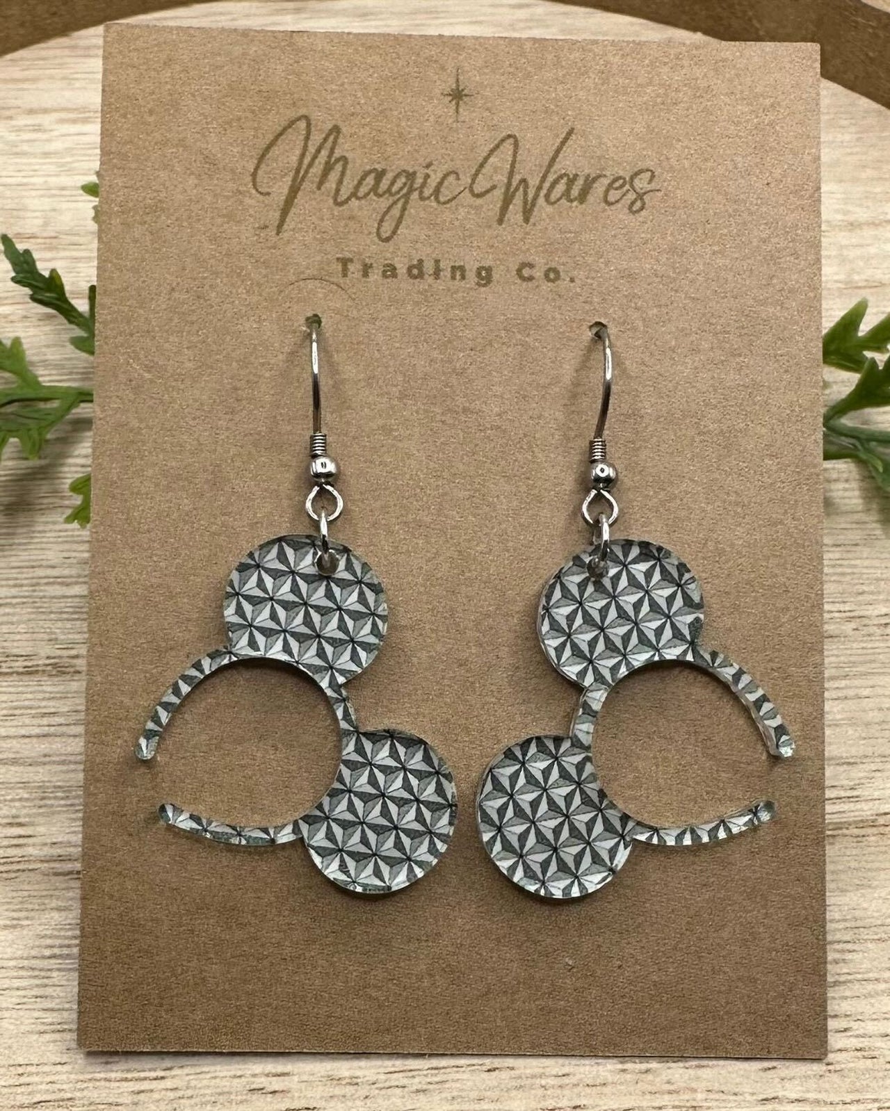 Dangle Headband Spaceship Earth Earrings (Pre-Order)