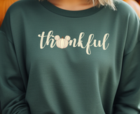 Thumbnail for Crewneck Forest Green Thankful