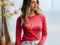 Thumbnail for Long Sleeve Red Be Kind Tee