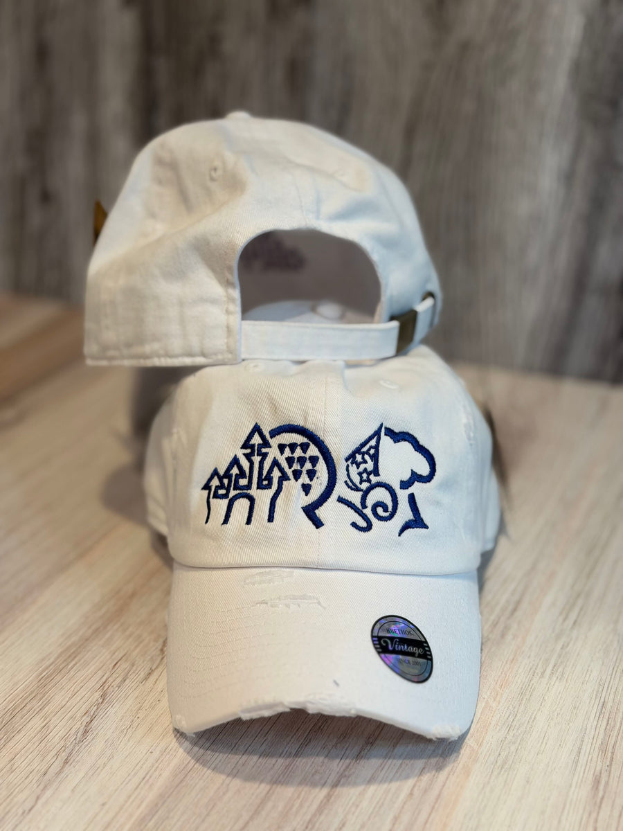 White Hat with Navy Four Parks Image (Pre-Order)