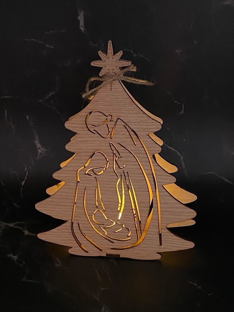 Nativity Tree with Tea Light  (Pre-Order)