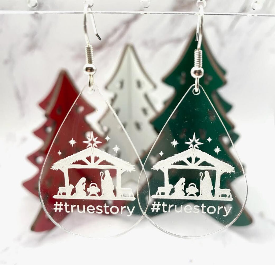 #truestory Acrylic Earrings  (Pre-Order)