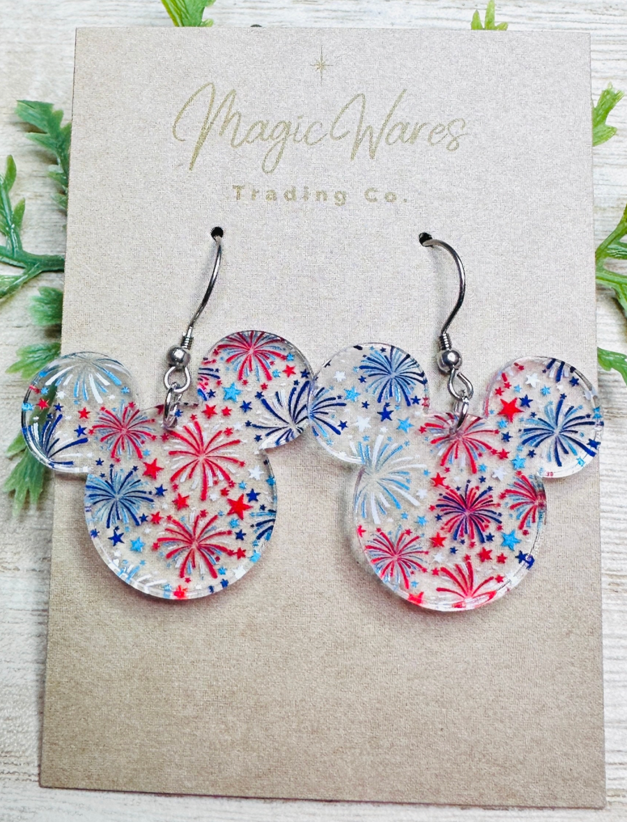 Fireworks Patriotic Earrings