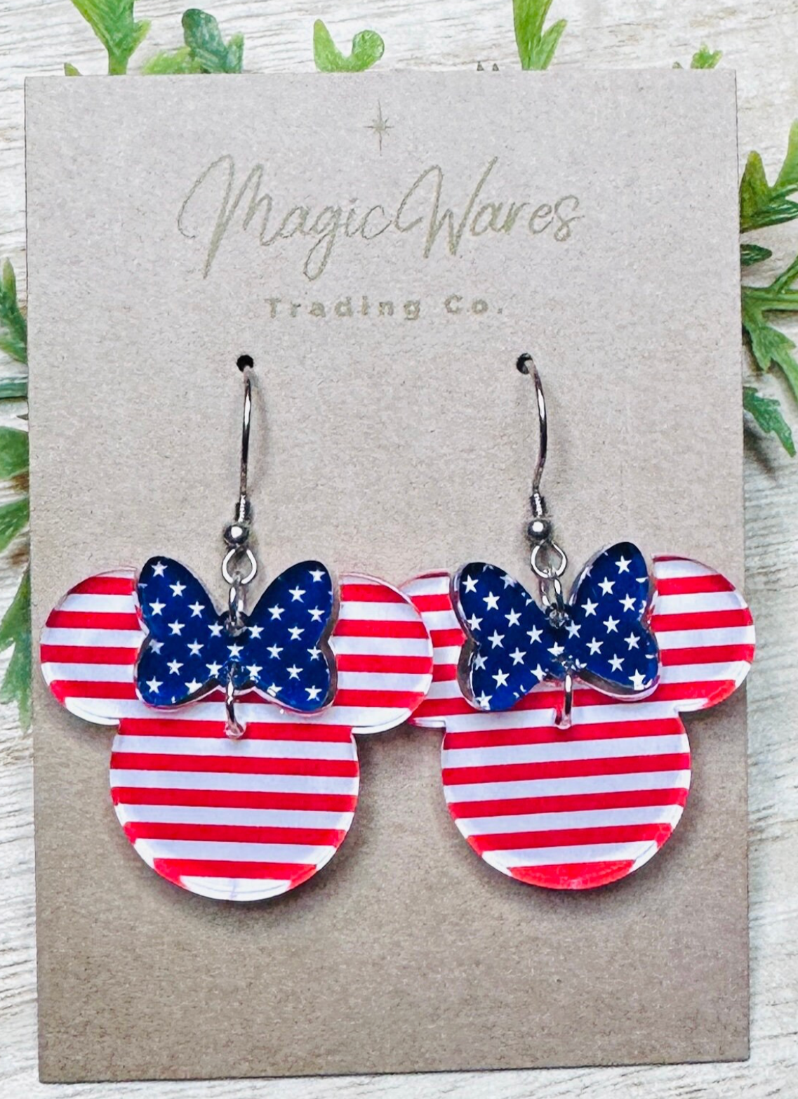 Stars and Stripes Mouse Earrings