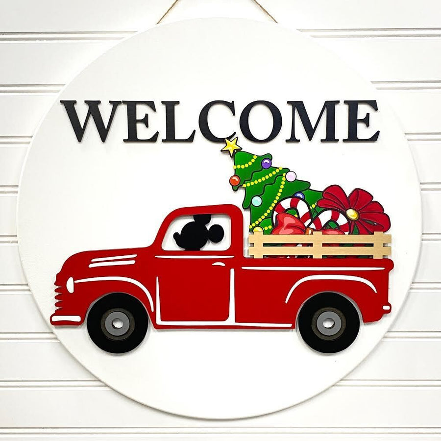 Welcome Round Interchangeable Christmas Sign (Pre-Order)