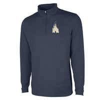 Thumbnail for Navy Embroidered Tri-Blend Quarter Zip Sparkly Castle (Pre-Order)