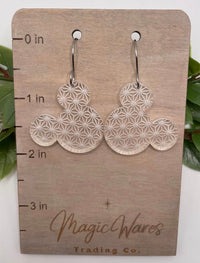 Thumbnail for Clear Engraved Spaceship Earth Earrings (Pre-Order)