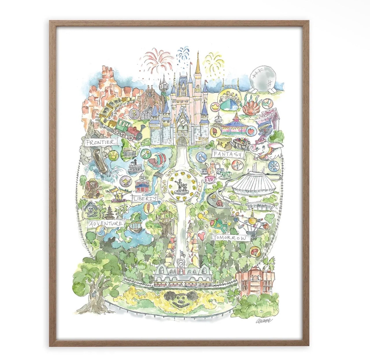Watercolor Florida Map Art Print (Pre-Order) by Elizabeth Wade Studios