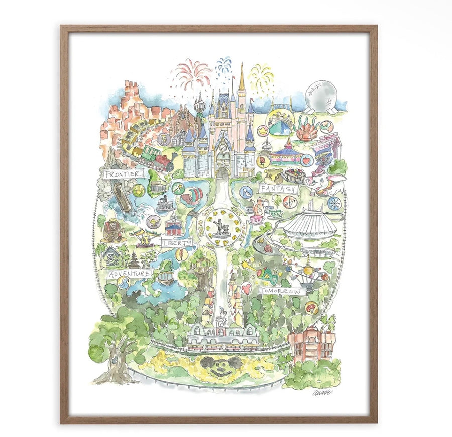 Watercolor Florida Map Art Print (Pre-Order) by Elizabeth Wade Studios