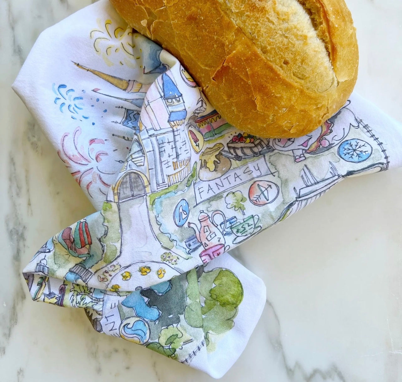 Florida Theme Park Tea Towel (Pre-Order) by Elizabeth Wade Studios