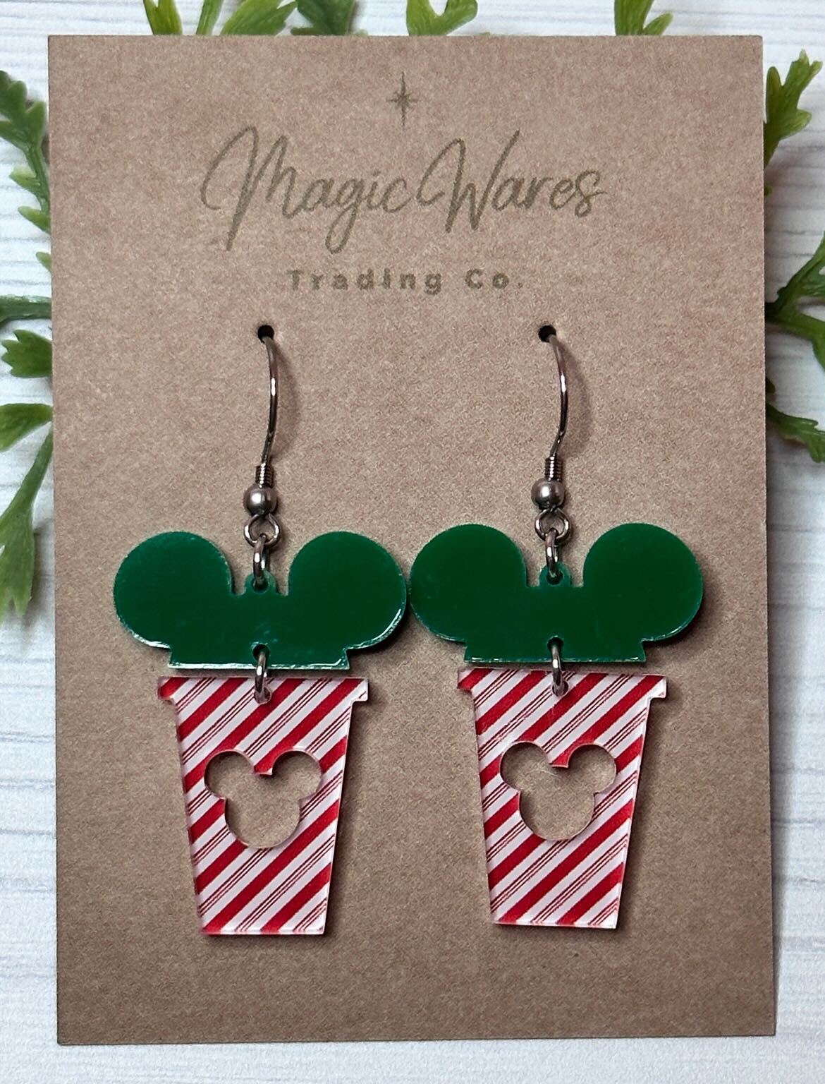 Coffee Cup Christmas Dangle Earrings (Pre-Order)