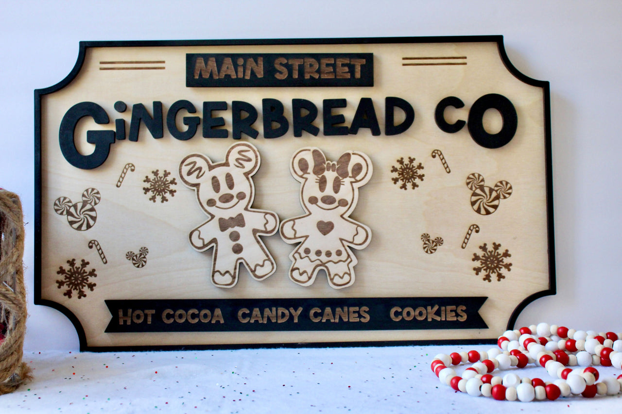 Main Street Gingerbread Co. Wooden Sign