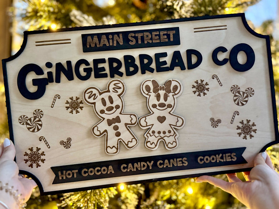 Main Street Gingerbread Co. Wooden Sign