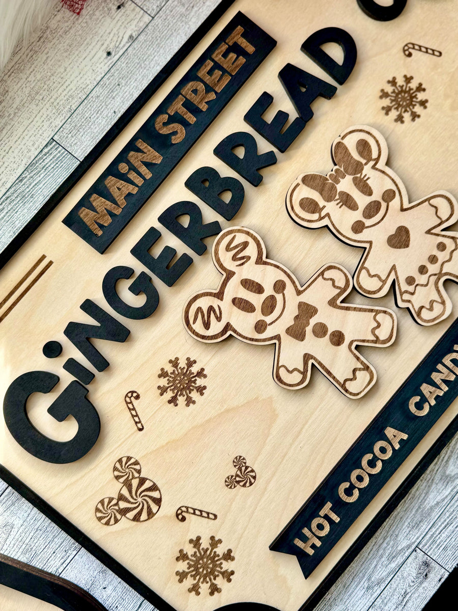 Main Street Gingerbread Co. Wooden Sign