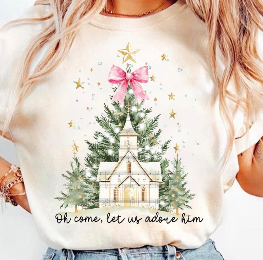 Ivory Oh Come, Let Us Adore Him Tee (Pre-Order)