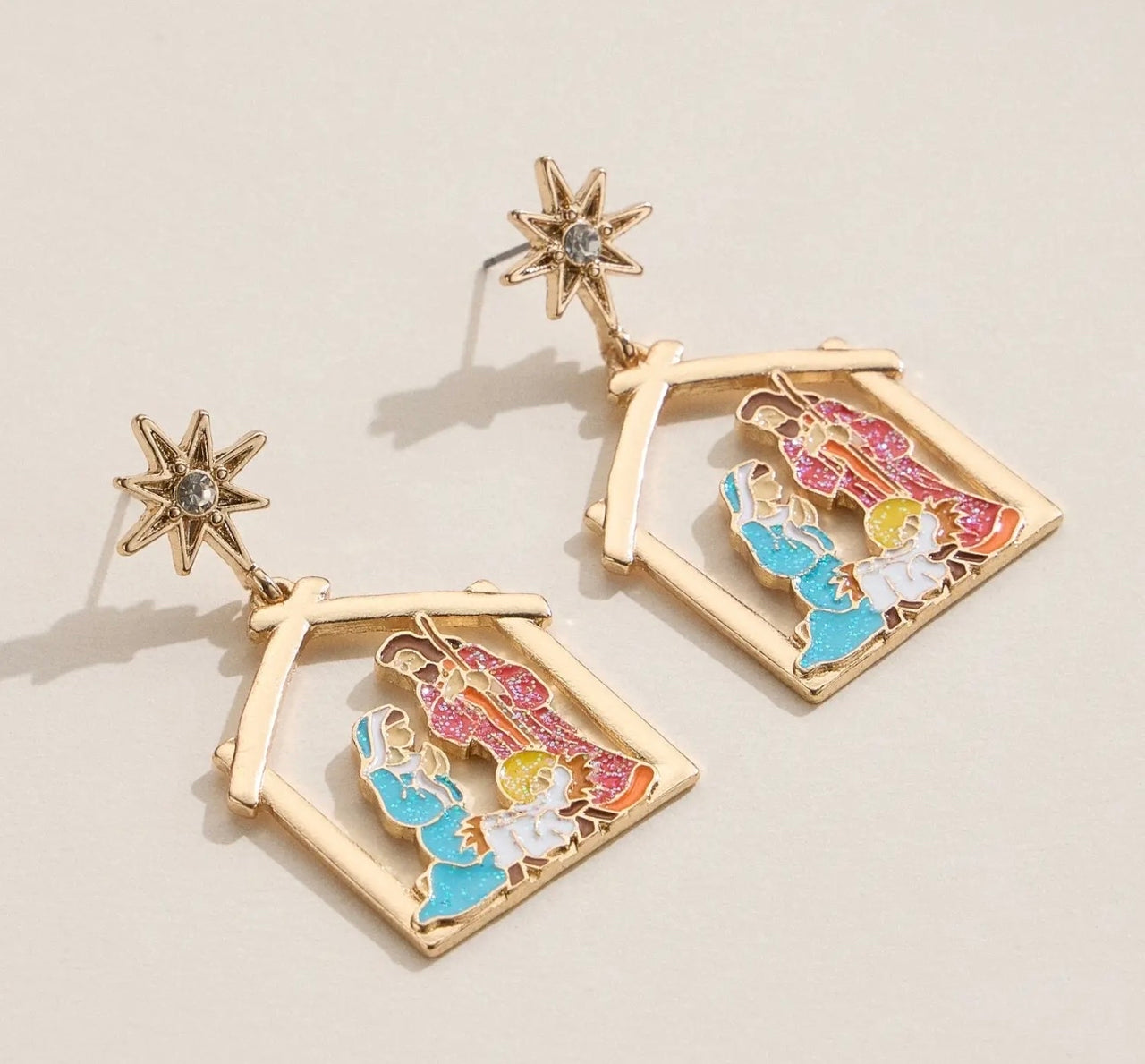 Nativity Scene Enamel Earrings (Pre-Order)